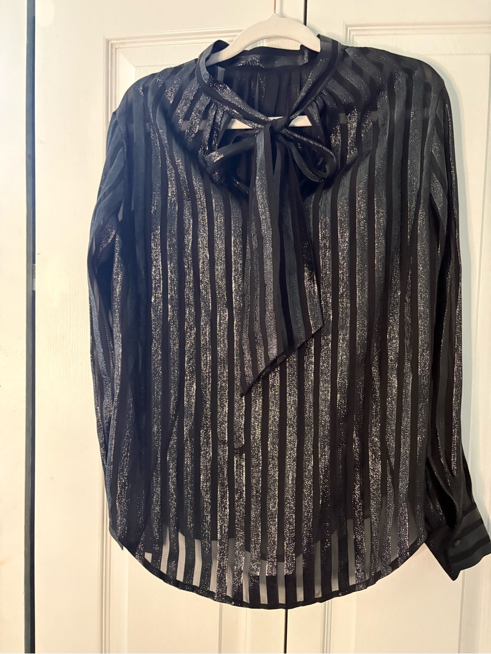 ⭐️ J. Crew Metallic Chiffon Mock Neck Blouse
